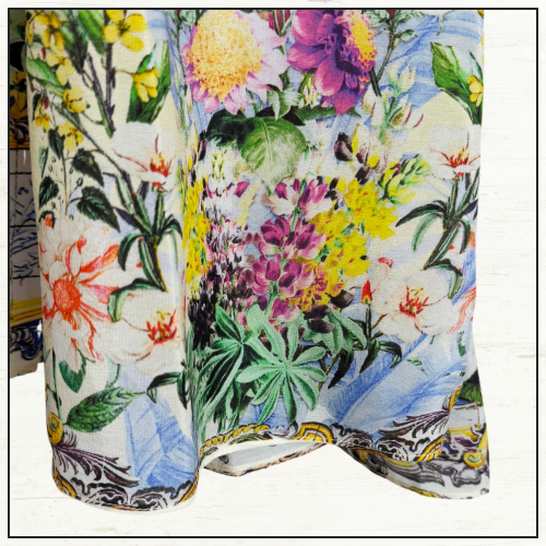 WAISTED DRESS WITH HEM RUFFLE