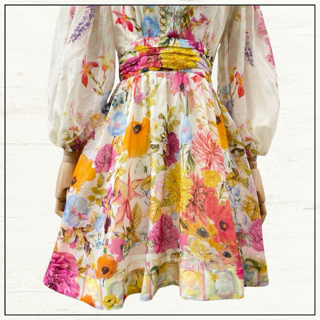 BLOUSON FLARED DRESS