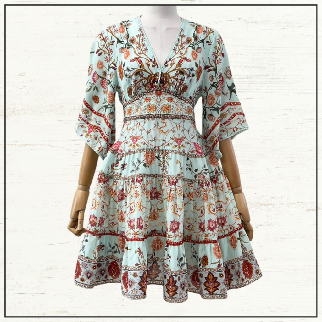 TIERED SKIRT MINI DRESS