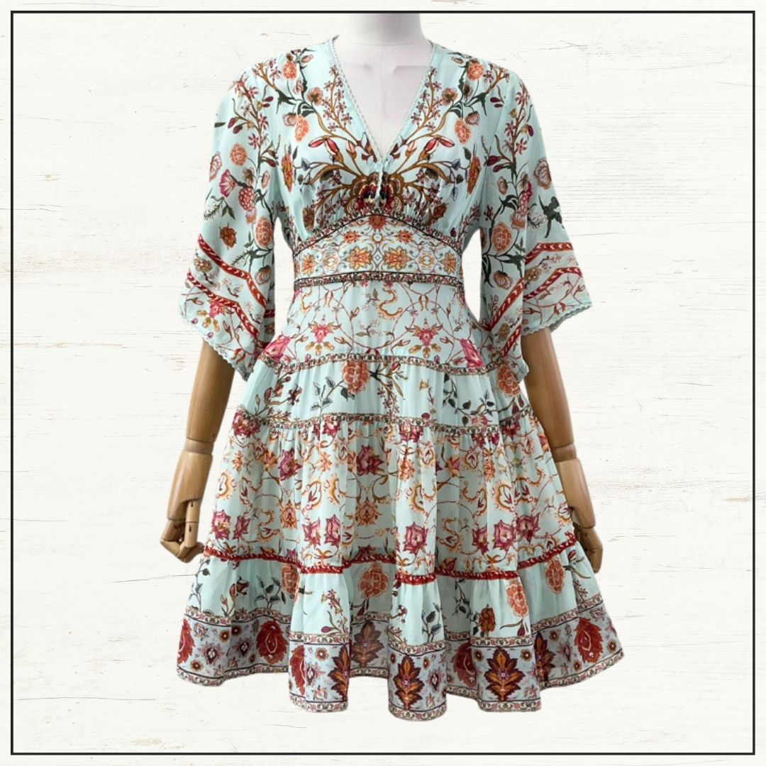 TIERED SKIRT MINI DRESS