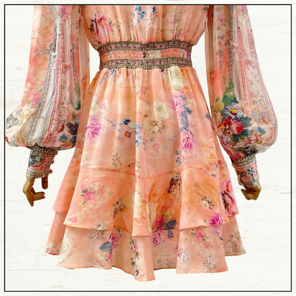 BUTTON FRONT FRILL DRESS