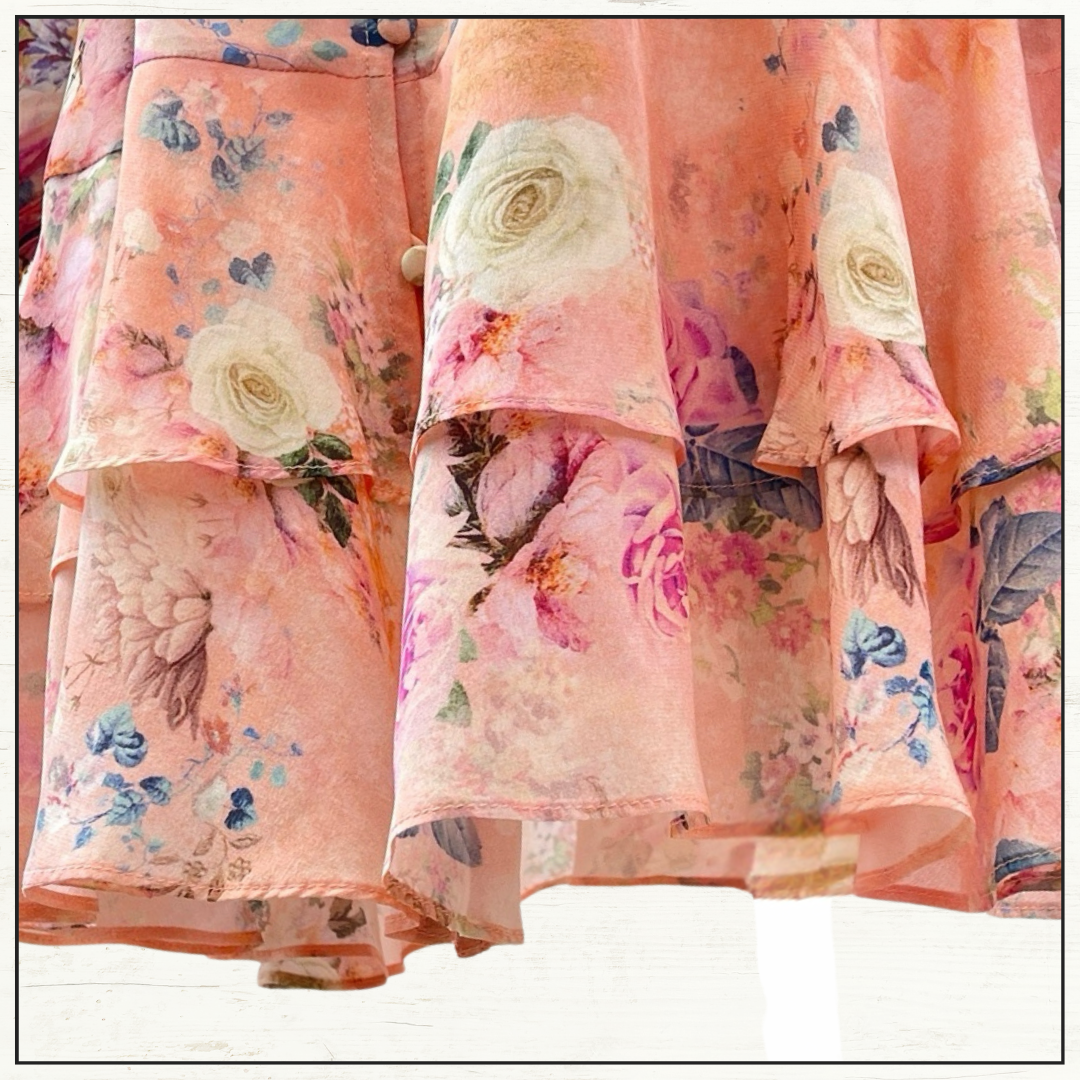 BUTTON FRONT FRILL DRESS