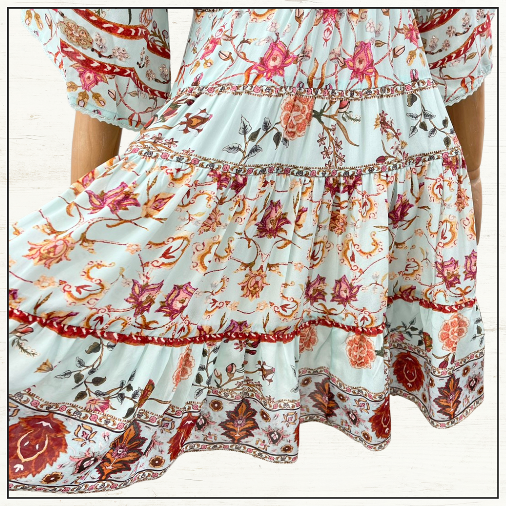 TIERED SKIRT MINI DRESS