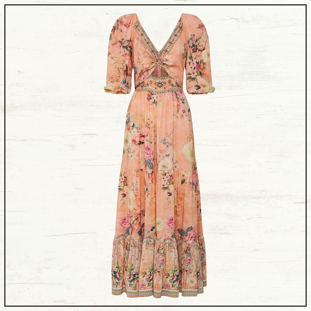 TIERED PUFF SLEEVE DRESS