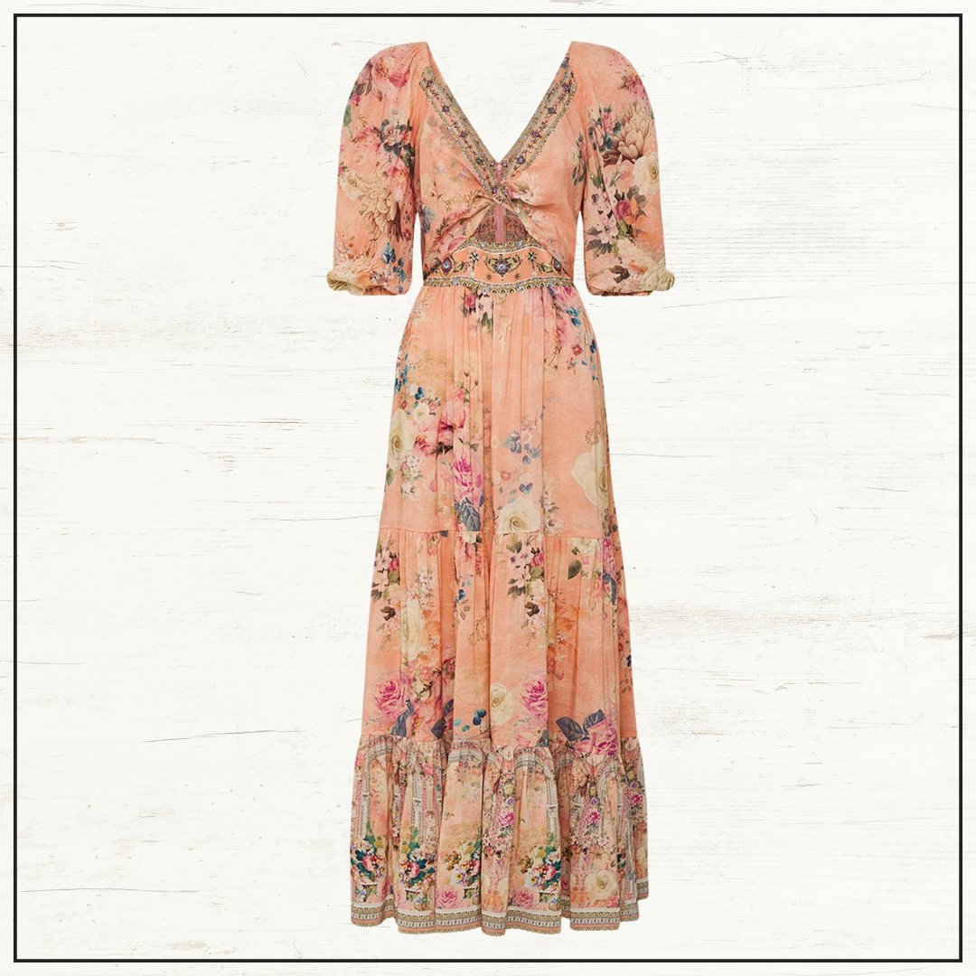 TIERED PUFF SLEEVE DRESS