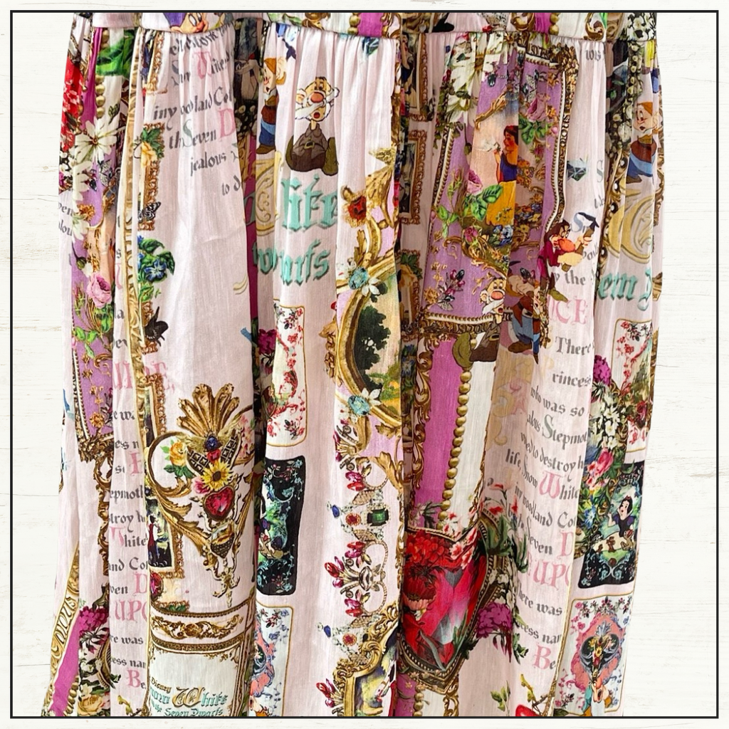 SHIRRED WAISTBAND LONG DRESS