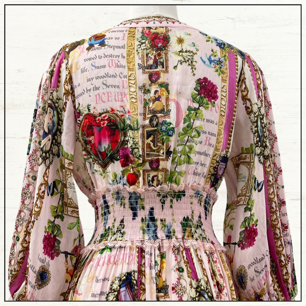 SHIRRED WAISTBAND LONG DRESS