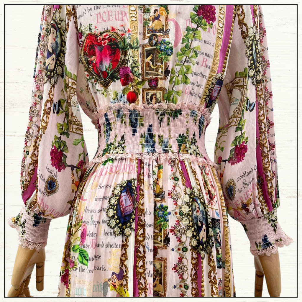 SHIRRED WAISTBAND LONG DRESS