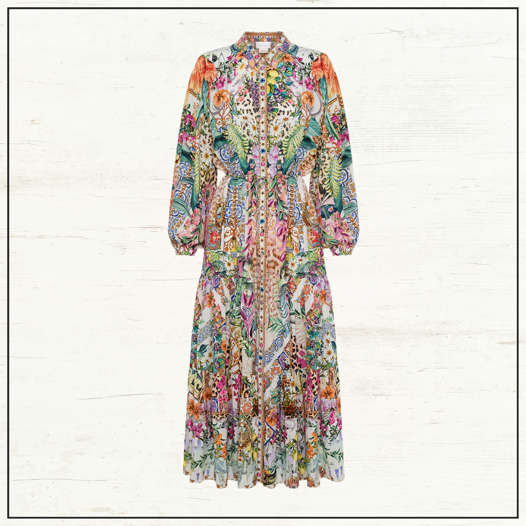 TIERED LONG SHIRT DRESS