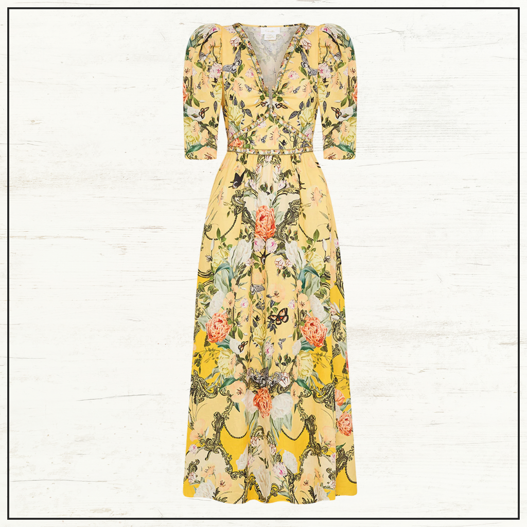 PUFF SLEEVE LONG DRESS