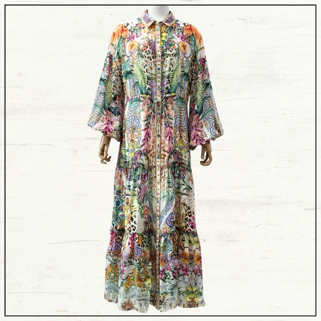 TIERED LONG SHIRT DRESS