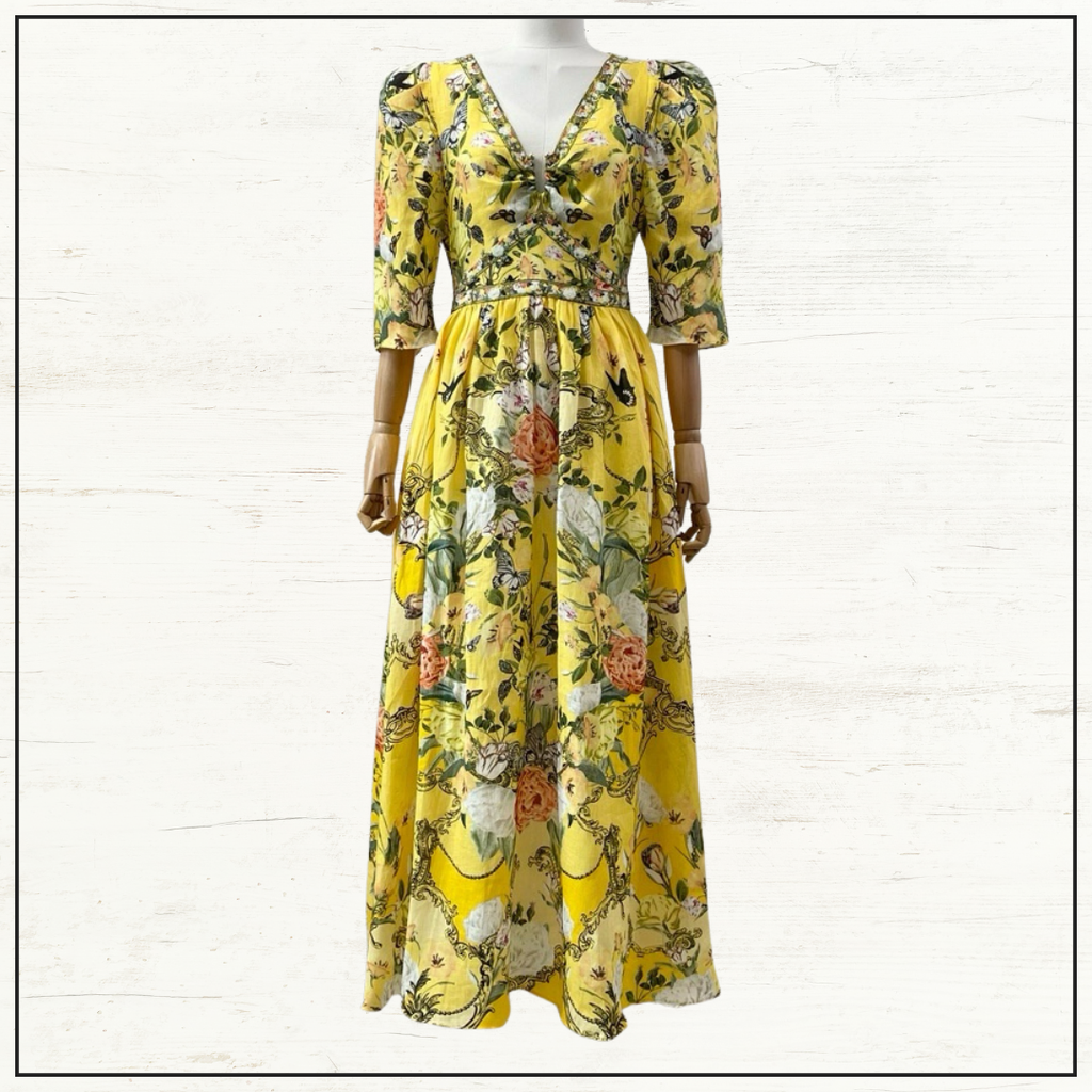 PUFF SLEEVE LONG DRESS