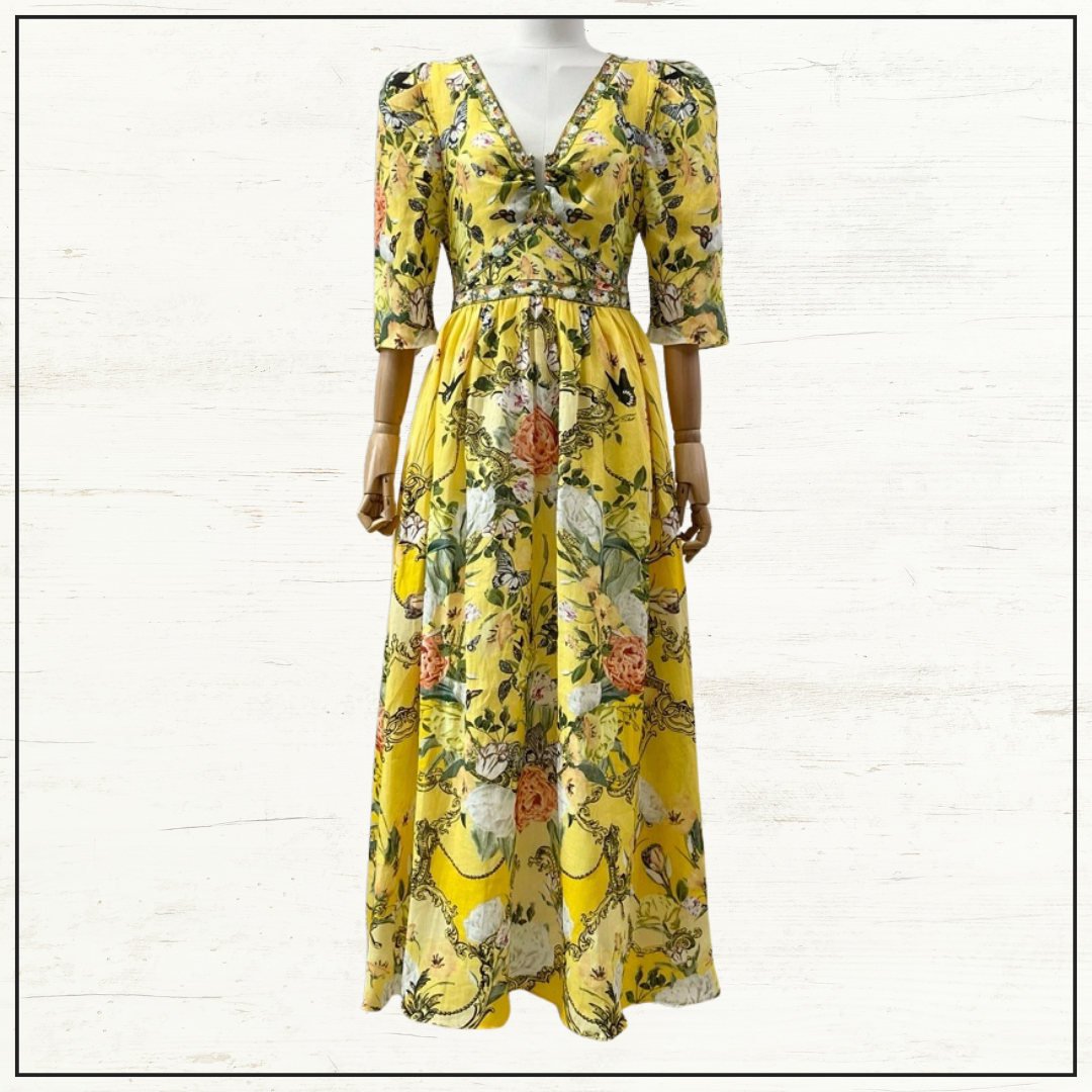 PUFF SLEEVE LONG DRESS