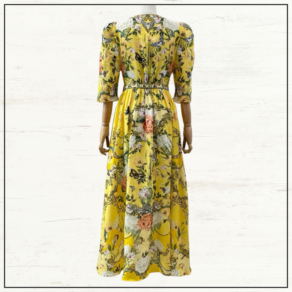 PUFF SLEEVE LONG DRESS