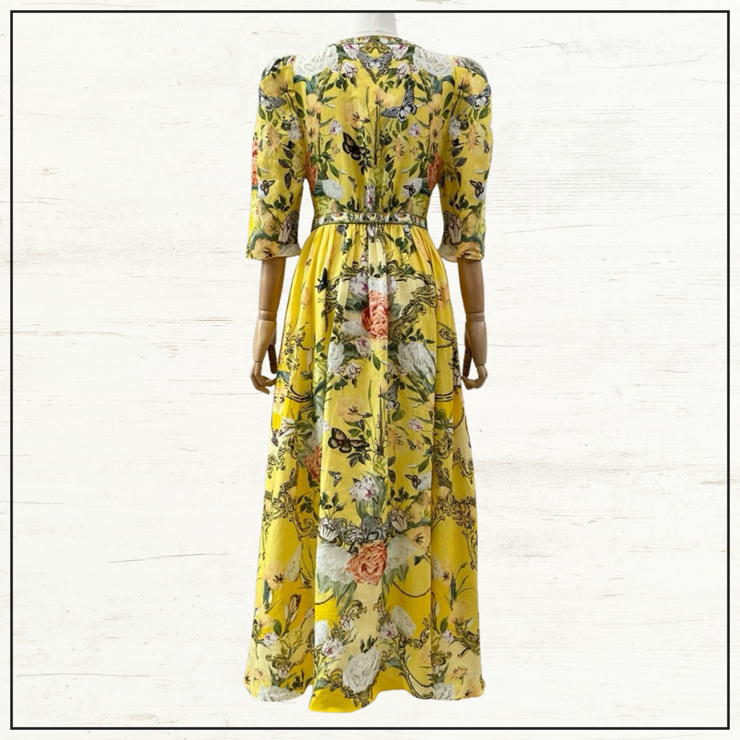 PUFF SLEEVE LONG DRESS