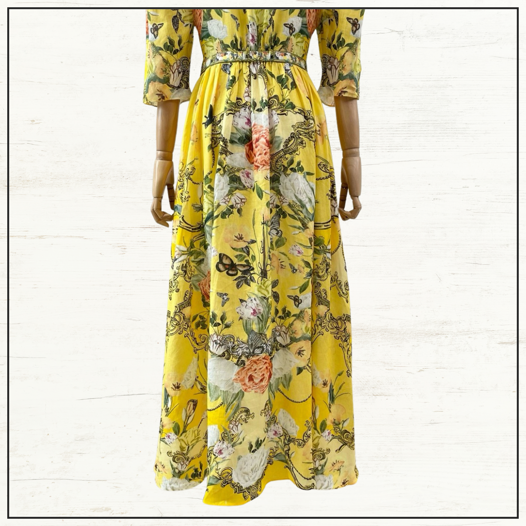 PUFF SLEEVE LONG DRESS