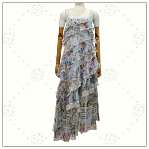 ASYMMETRIC SPLICED LACE DRESS