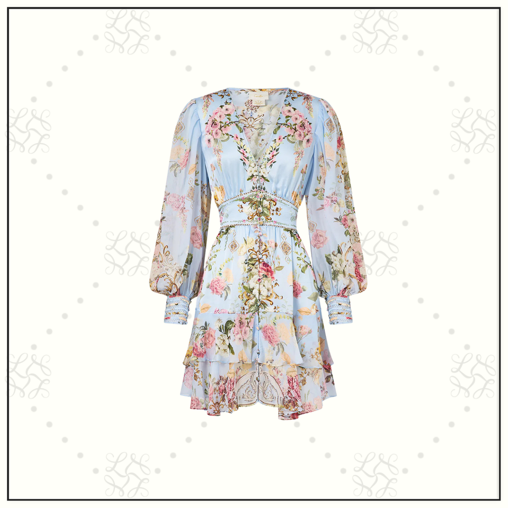 BUTTON FRONT FRILL DRESS