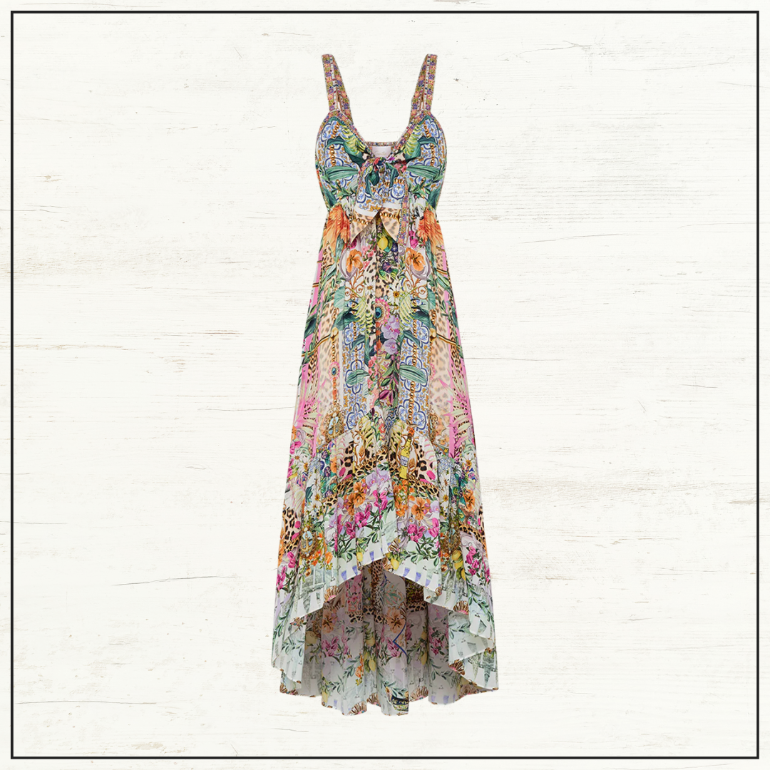 TIE FRONT HIGH LOW DRESS