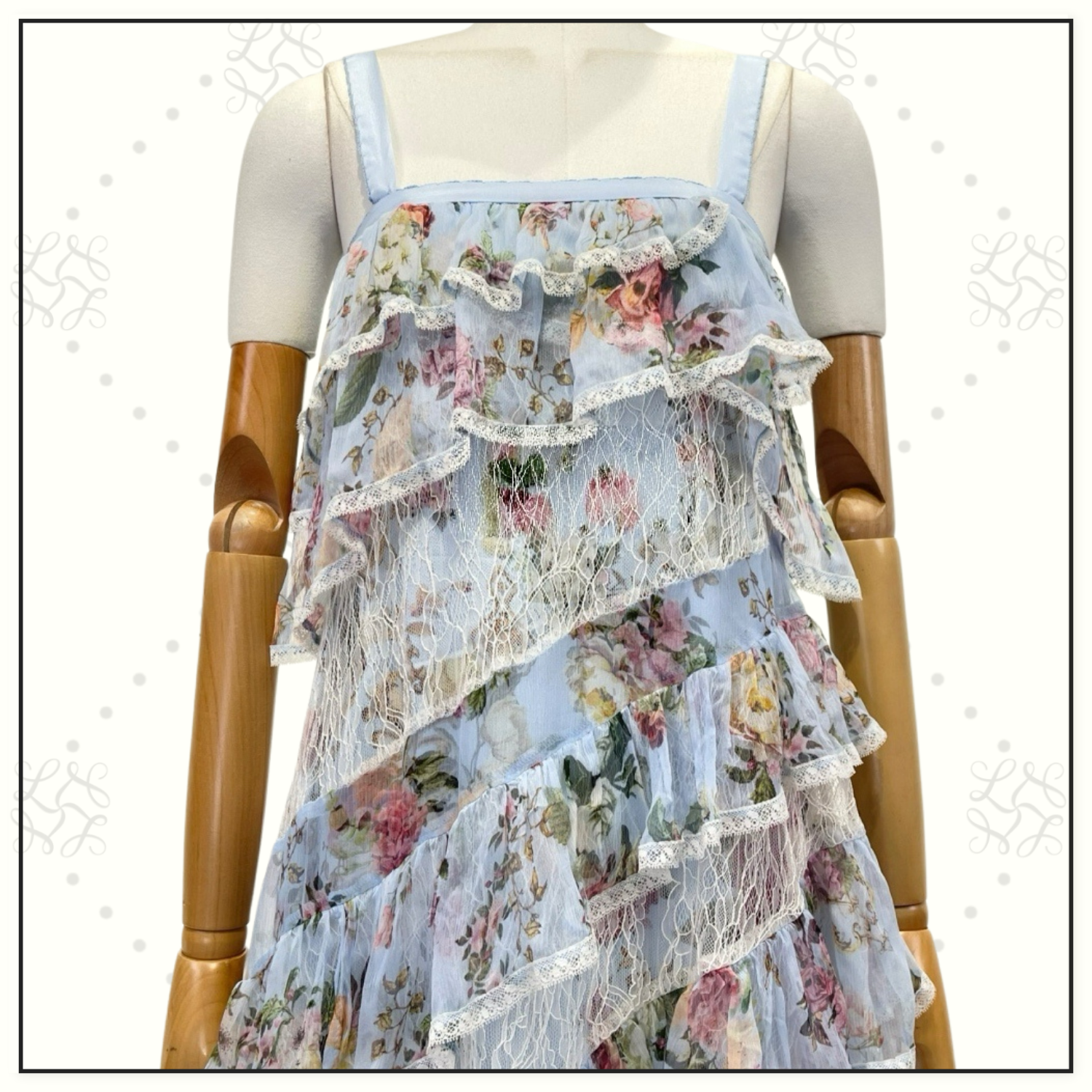 ASYMMETRIC SPLICED LACE DRESS