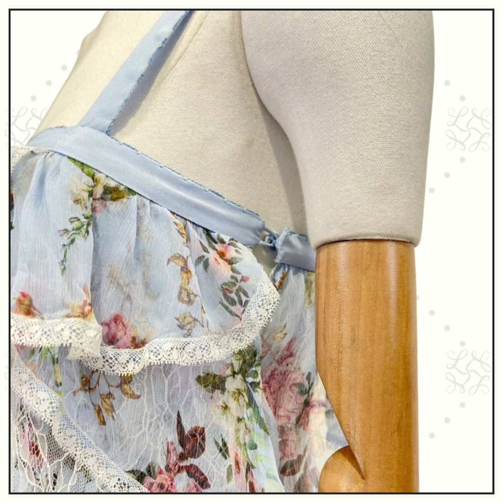 ASYMMETRIC SPLICED LACE DRESS