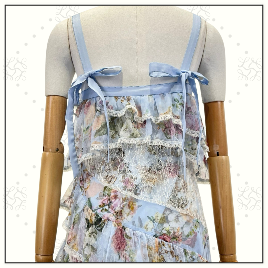 ASYMMETRIC SPLICED LACE DRESS