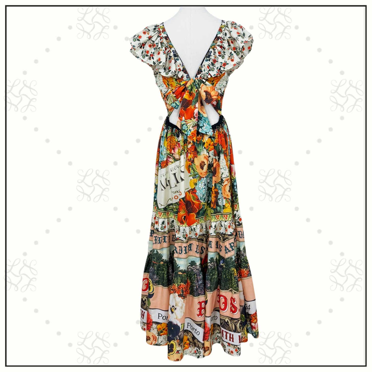 TIERED DRESS WITH NECK FRILL