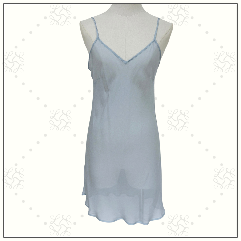 RUFFLE HIGH LOW SILK DRESS