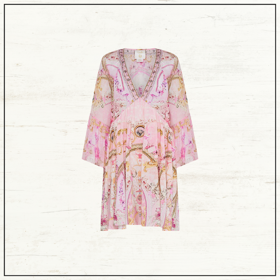 A LINE RUFFLE SLEEVE DRESS