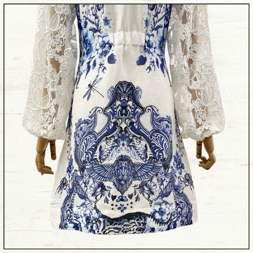 LACE SLEEVE MINI DRESS