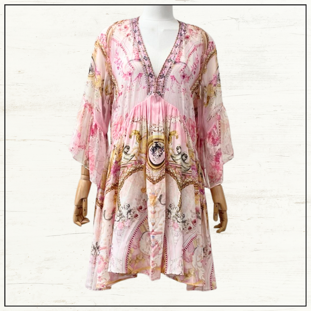 A LINE RUFFLE SLEEVE DRESS