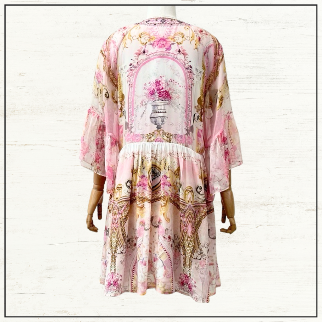 A LINE RUFFLE SLEEVE DRESS