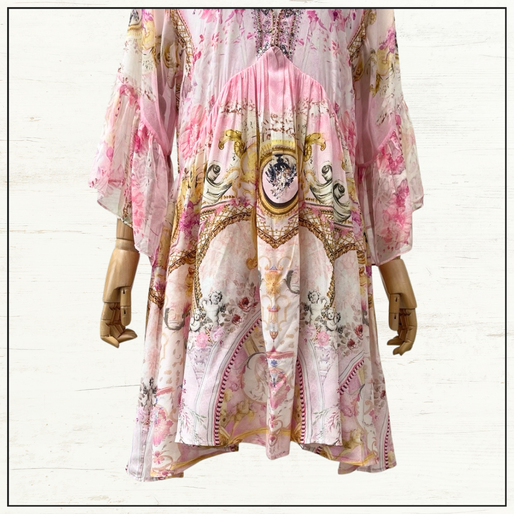 A LINE RUFFLE SLEEVE DRESS