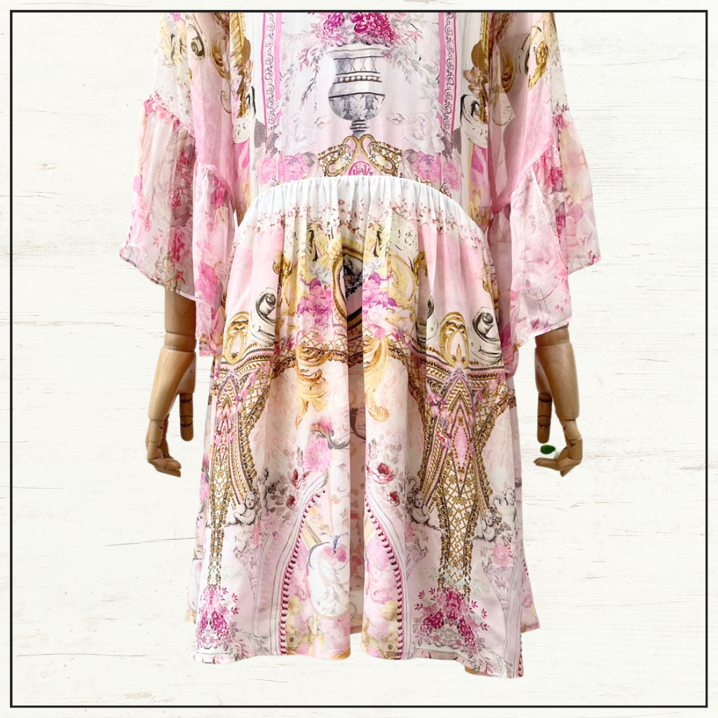 A LINE RUFFLE SLEEVE DRESS