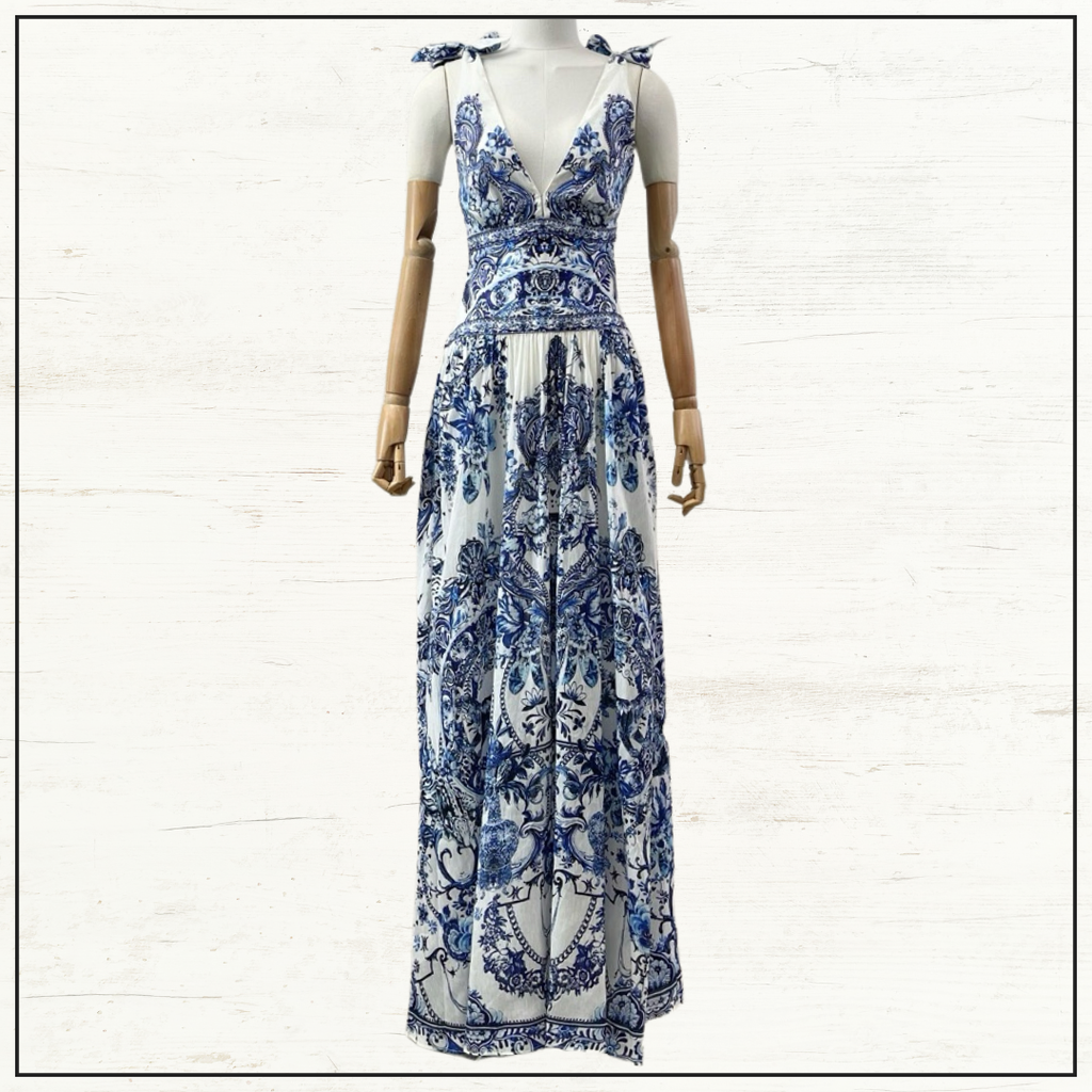 TIE SHOULDER LONG DRESS