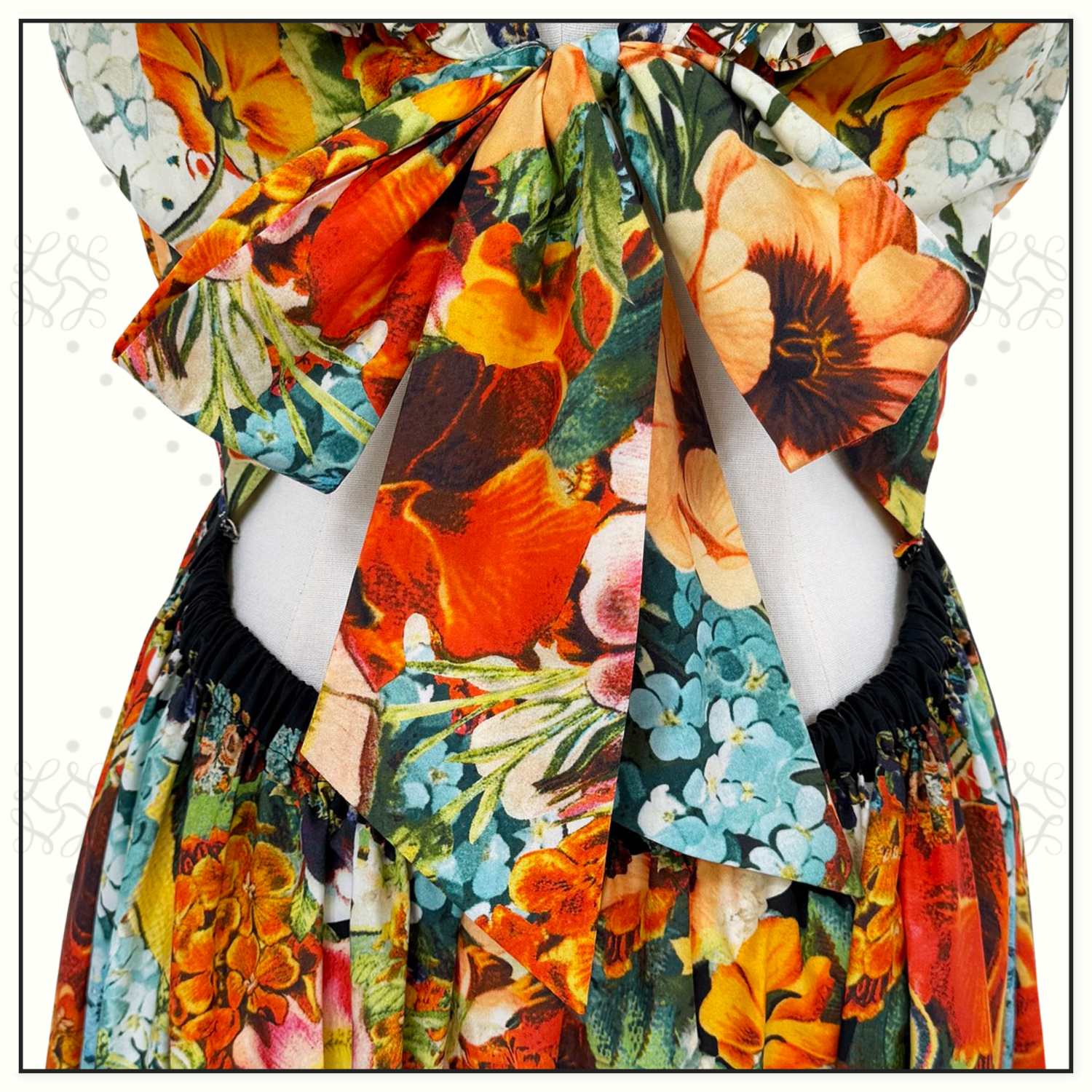 TIERED DRESS WITH NECK FRILL