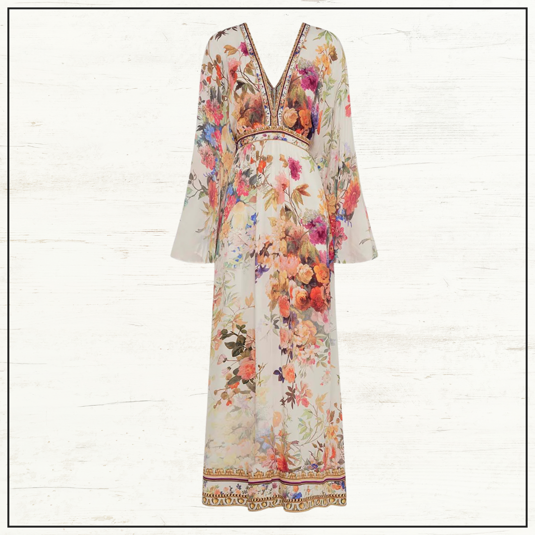 GATHERED KIMONO DRESS