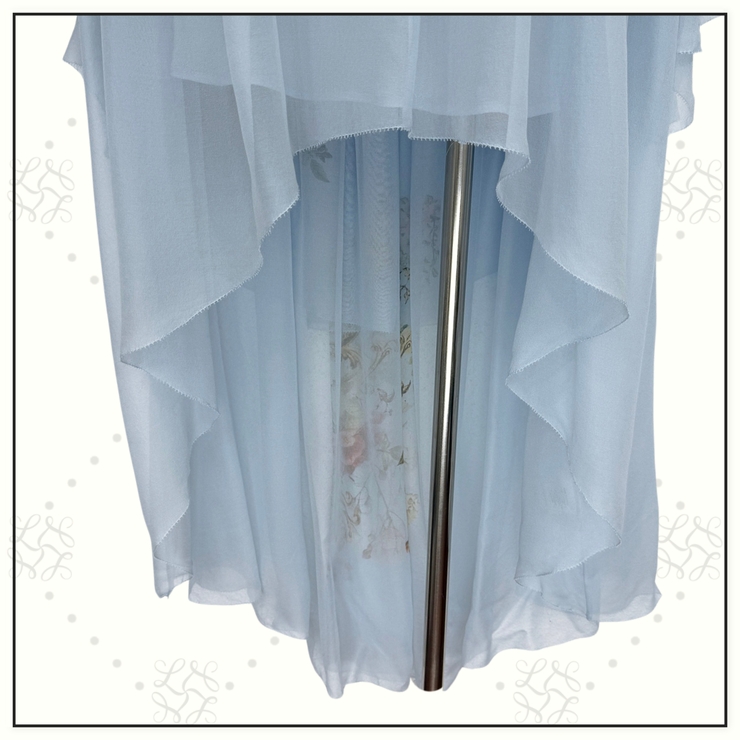 RUFFLE HIGH LOW SILK DRESS