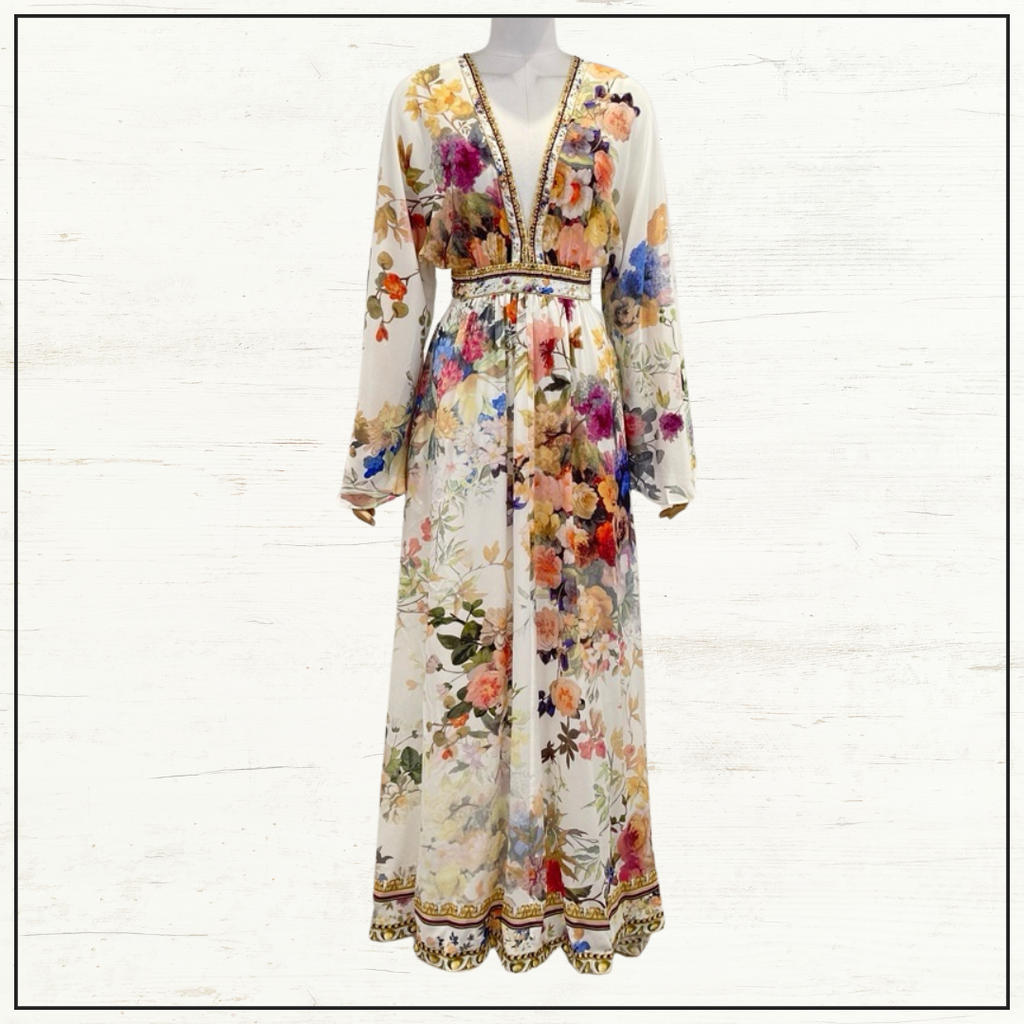 GATHERED KIMONO DRESS