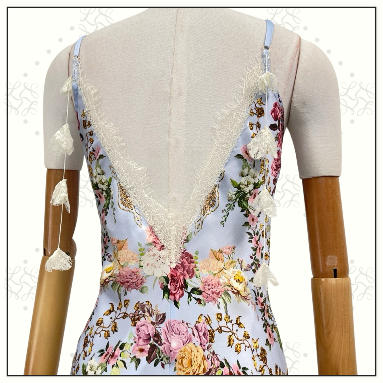 V SPLICED LACE SLIP DRESS