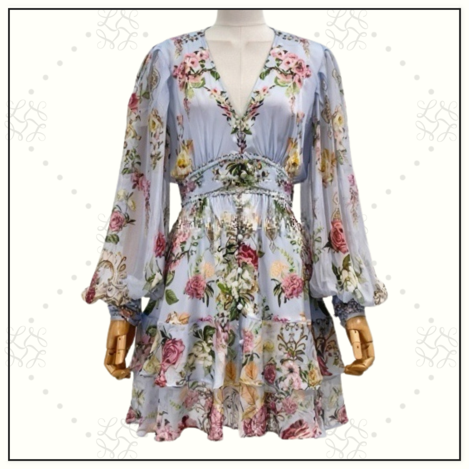 BUTTON FRONT FRILL DRESS