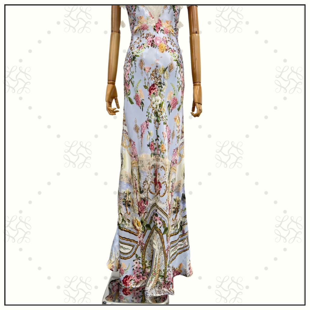 V SPLICED LACE SLIP DRESS