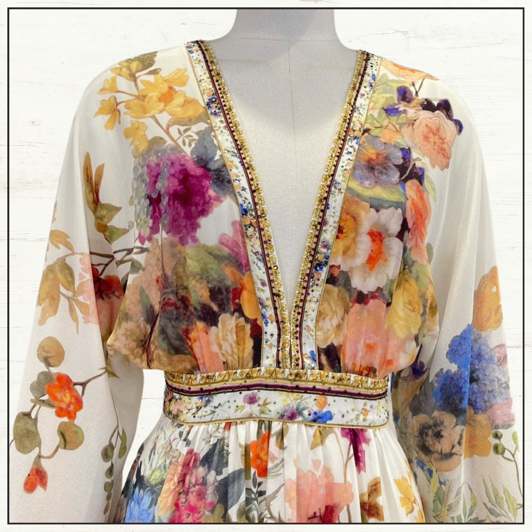 GATHERED KIMONO DRESS