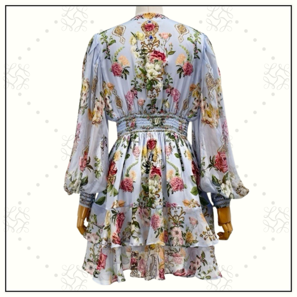 BUTTON FRONT FRILL DRESS