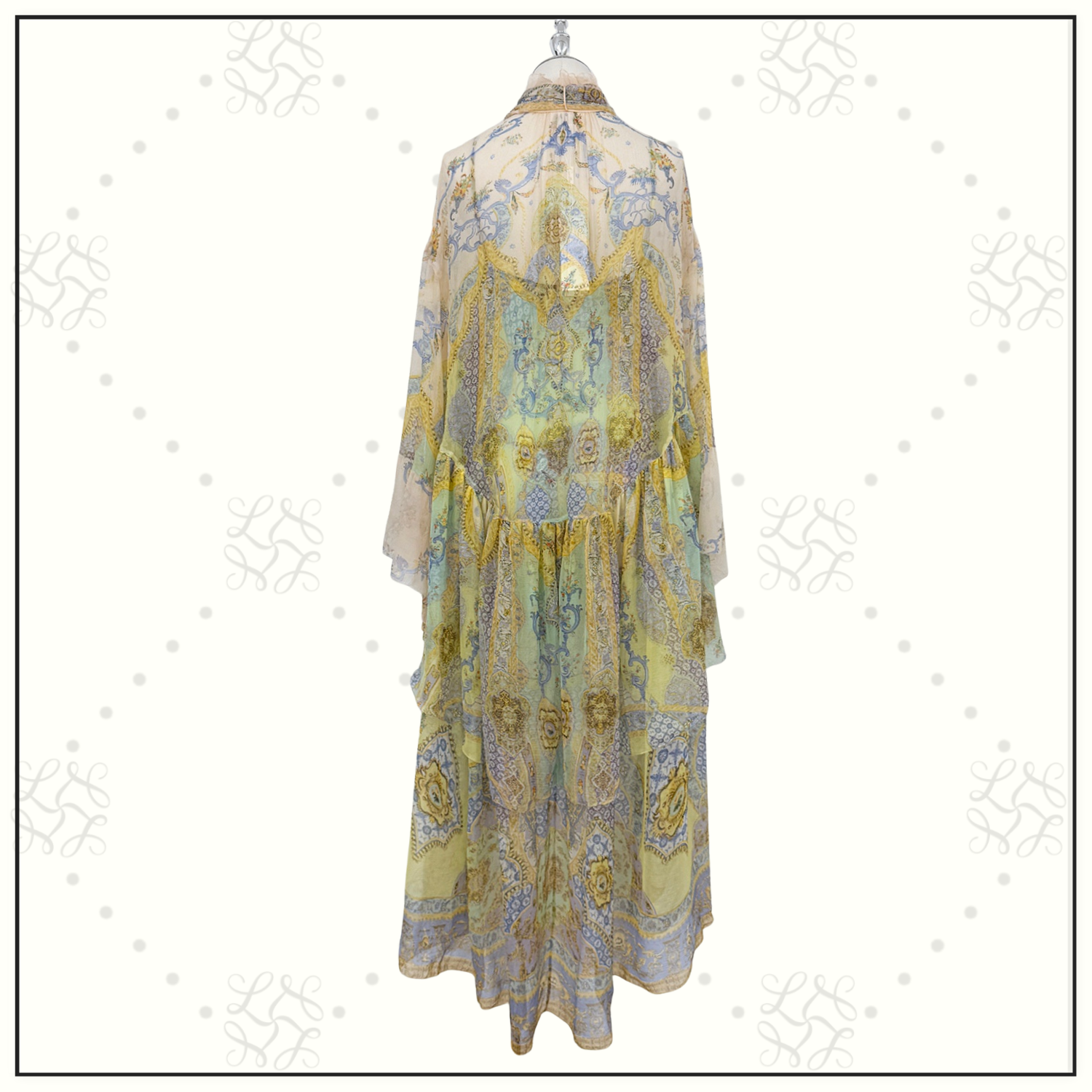 RUFFLE HIGH LOW SILK DRESS