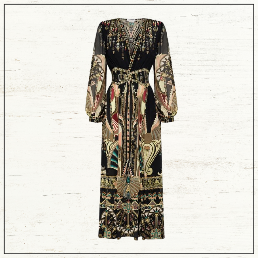 PEAKED WAISTBAND LONG DRESS