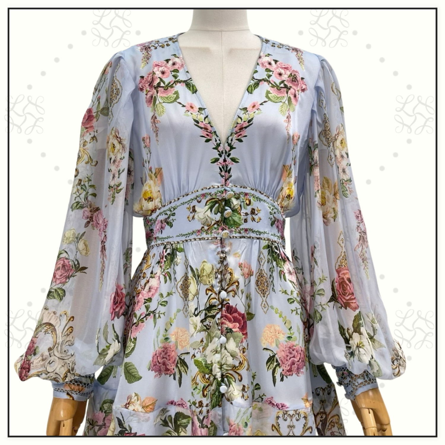 BUTTON FRONT FRILL DRESS