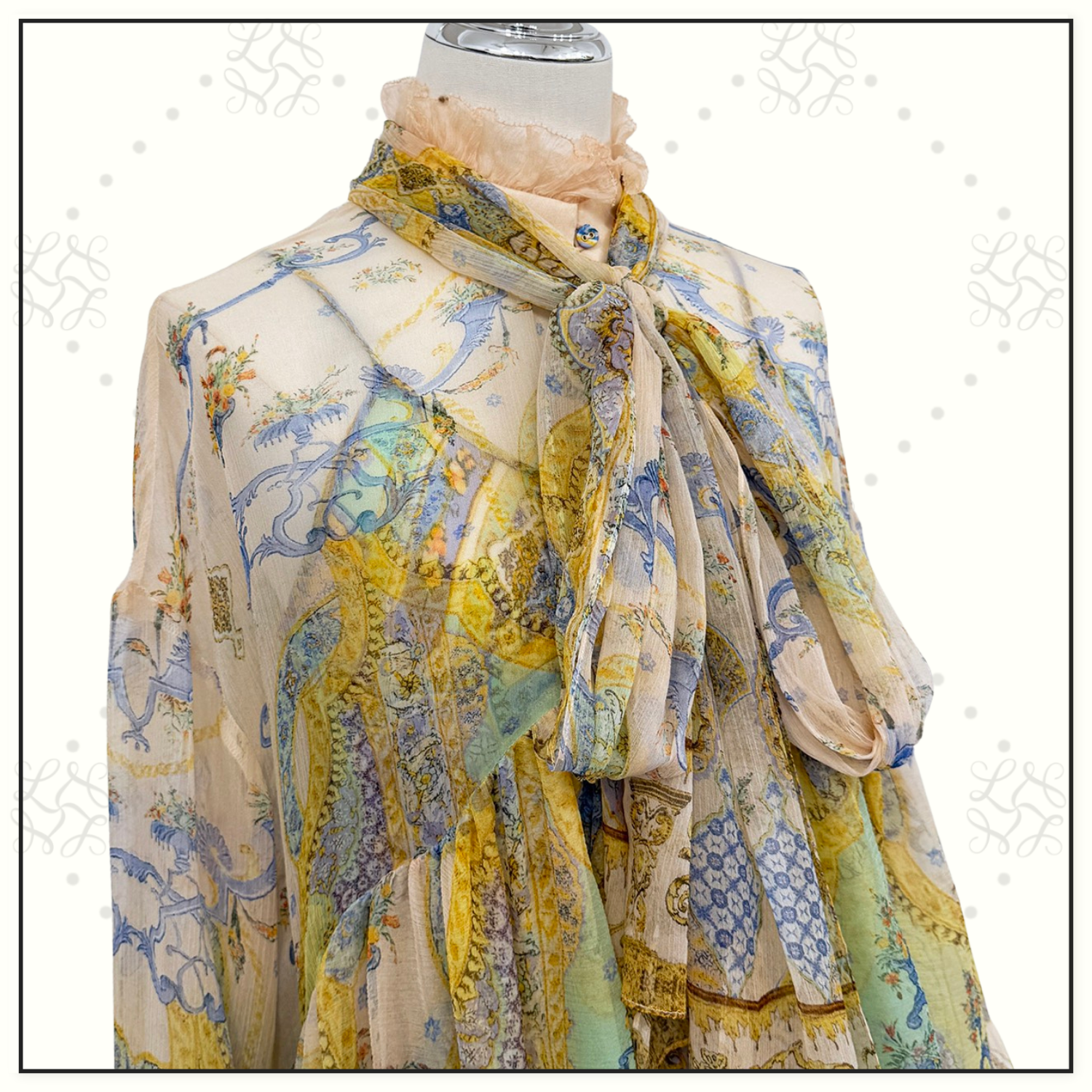 RUFFLE HIGH LOW SILK DRESS