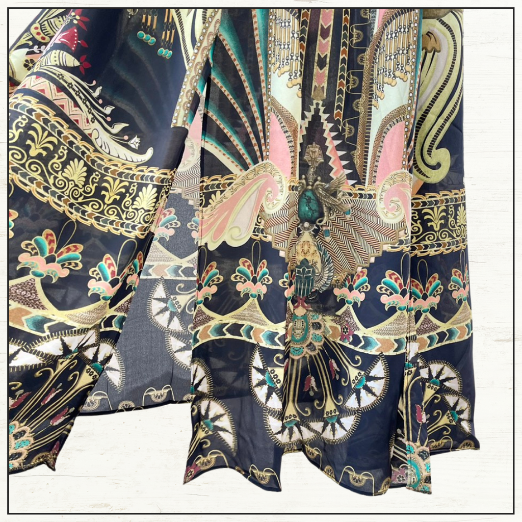 PEAKED WAISTBAND LONG DRESS