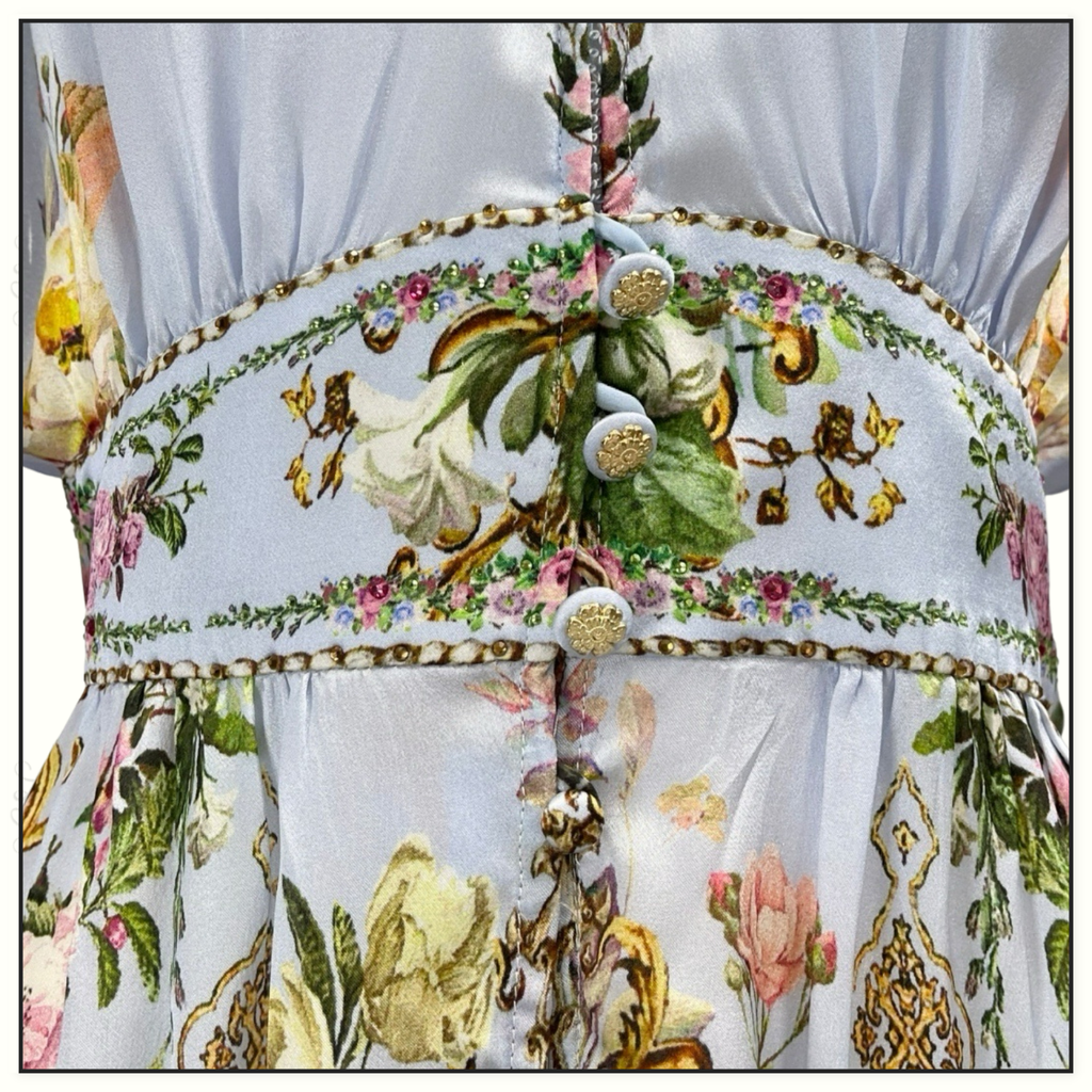 BUTTON FRONT FRILL DRESS